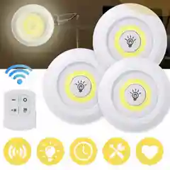 Набор беспроводных светодиодных LED фонариков с пультом управления ДУ, 3 шт