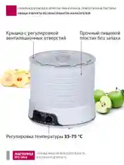 Сушилка для овощей и фруктов Мастерица EFD-5000 6 поддонов + 3 поддона д.пастилы в подарок