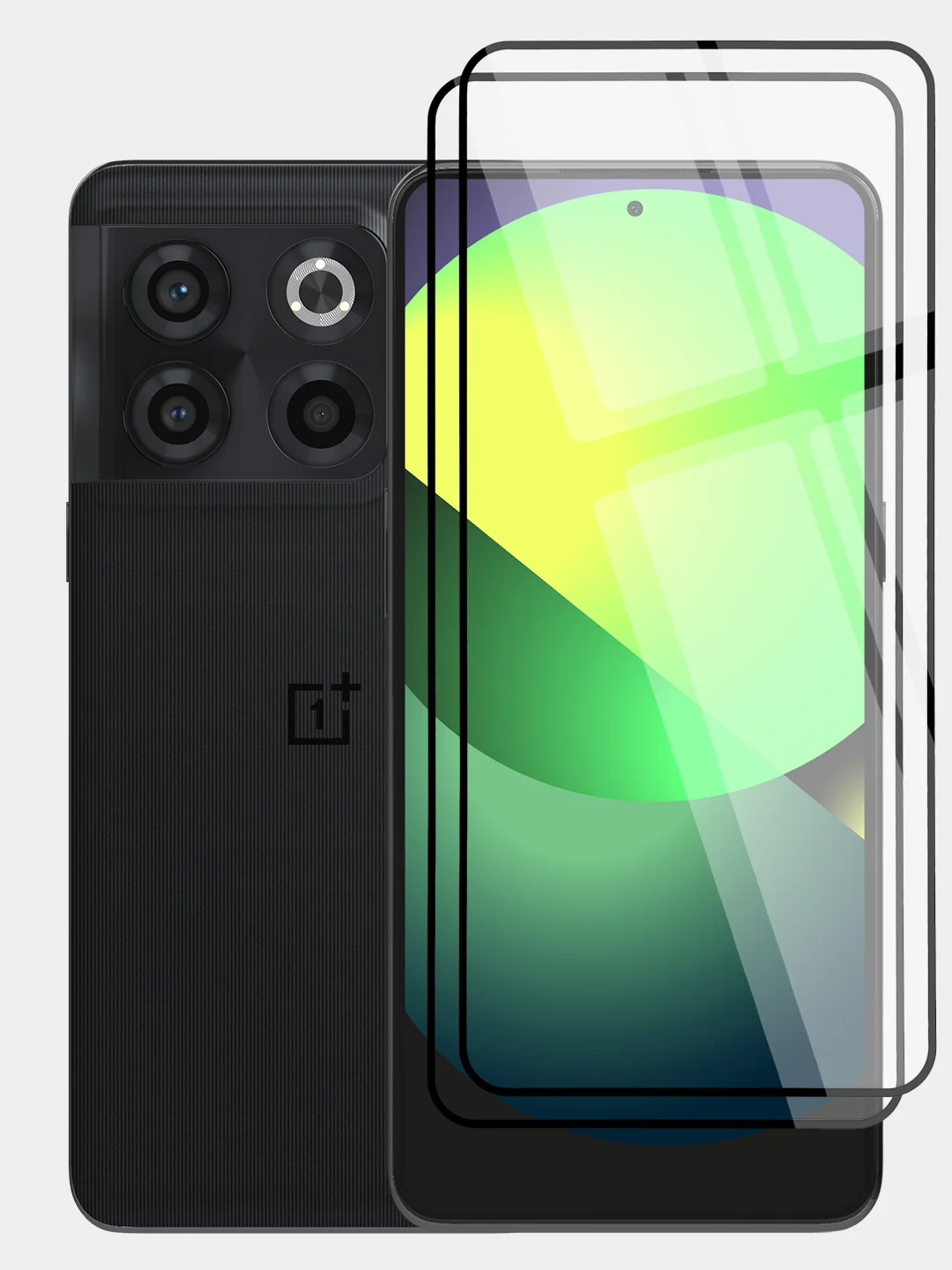 Прозрачный 1-2 шт стекло для OnePlus 10T, OnePlus Ace Pro защитное BROSCORP олеофобное, черная рамка