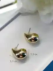Золотой серьги женские Капли объемные, серьги олд мани