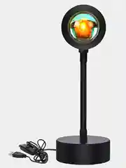 Черный лампа "Закат", металлическая с пультом, RGB, 16 цветов, подключение Bluetooth к телефону