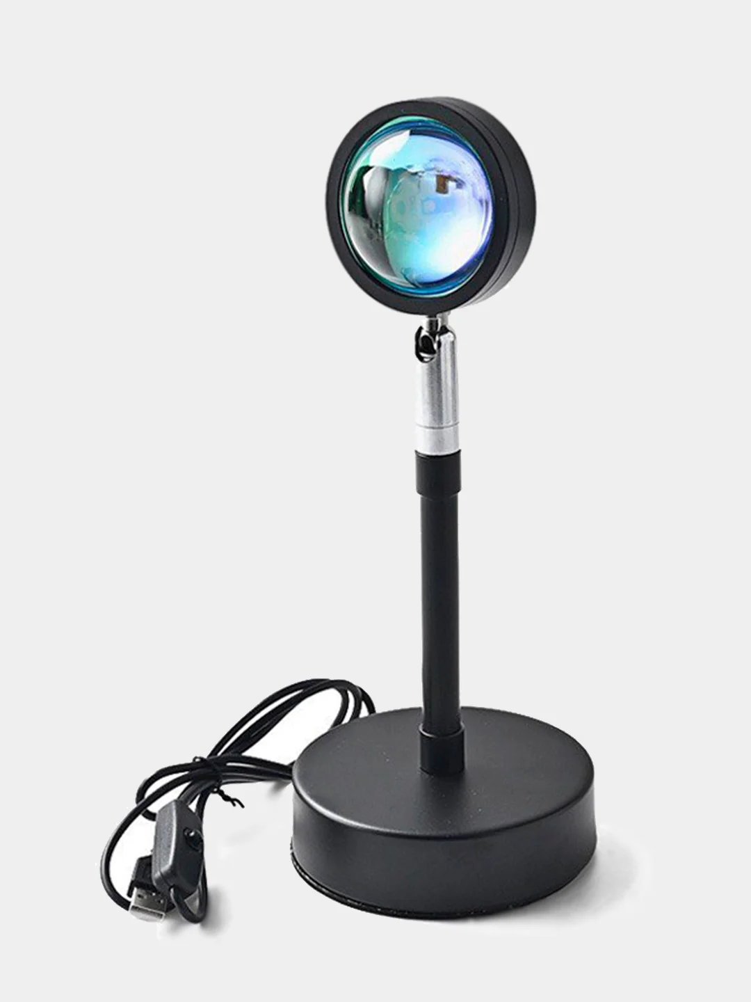 Черный лампа "Закат", металлическая с пультом, RGB, 16 цветов, подключение Bluetooth к телефону