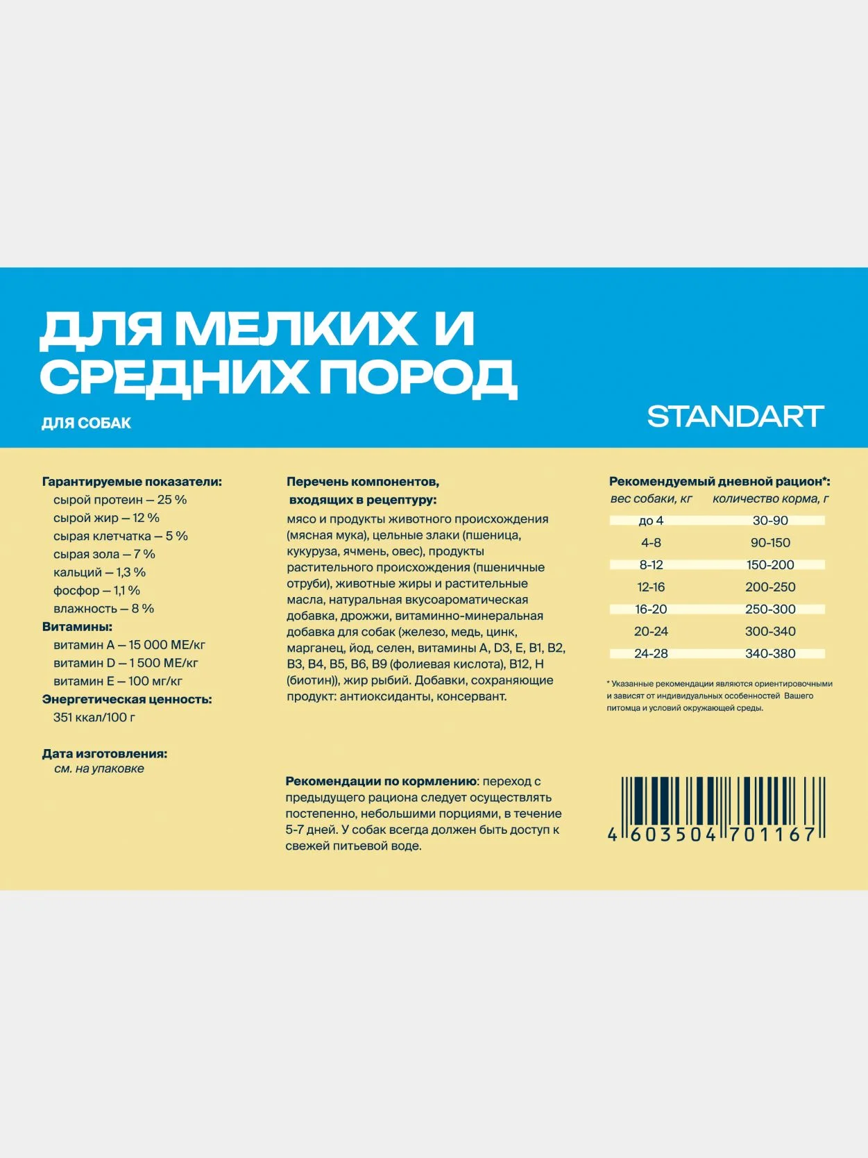 Корм сухой "Profifeed" для собак мелких и средних пород 10 кг