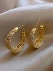 Многослойные серьги кольца, элегантные, вечерние