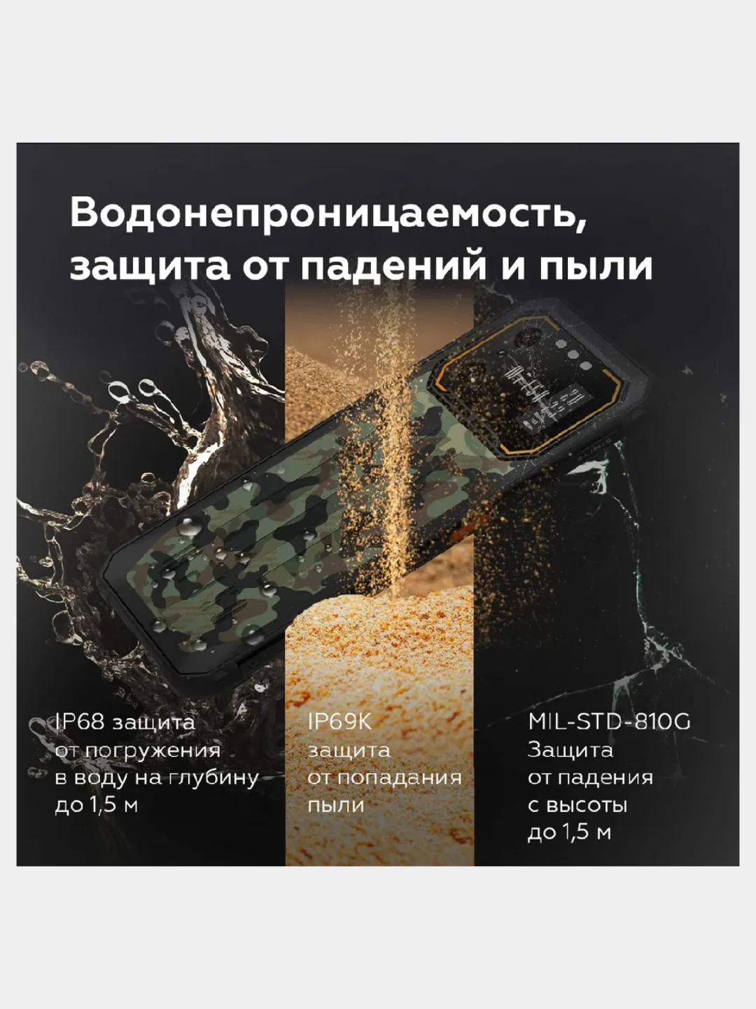Зеленый смартфон IIIF150 B1 Pro Plus 12 / 128 Гб, защищенный корпус, 10 000 мАч