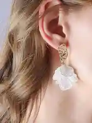 Серьги лепестки, серьги подвески, вечерние, гвоздики