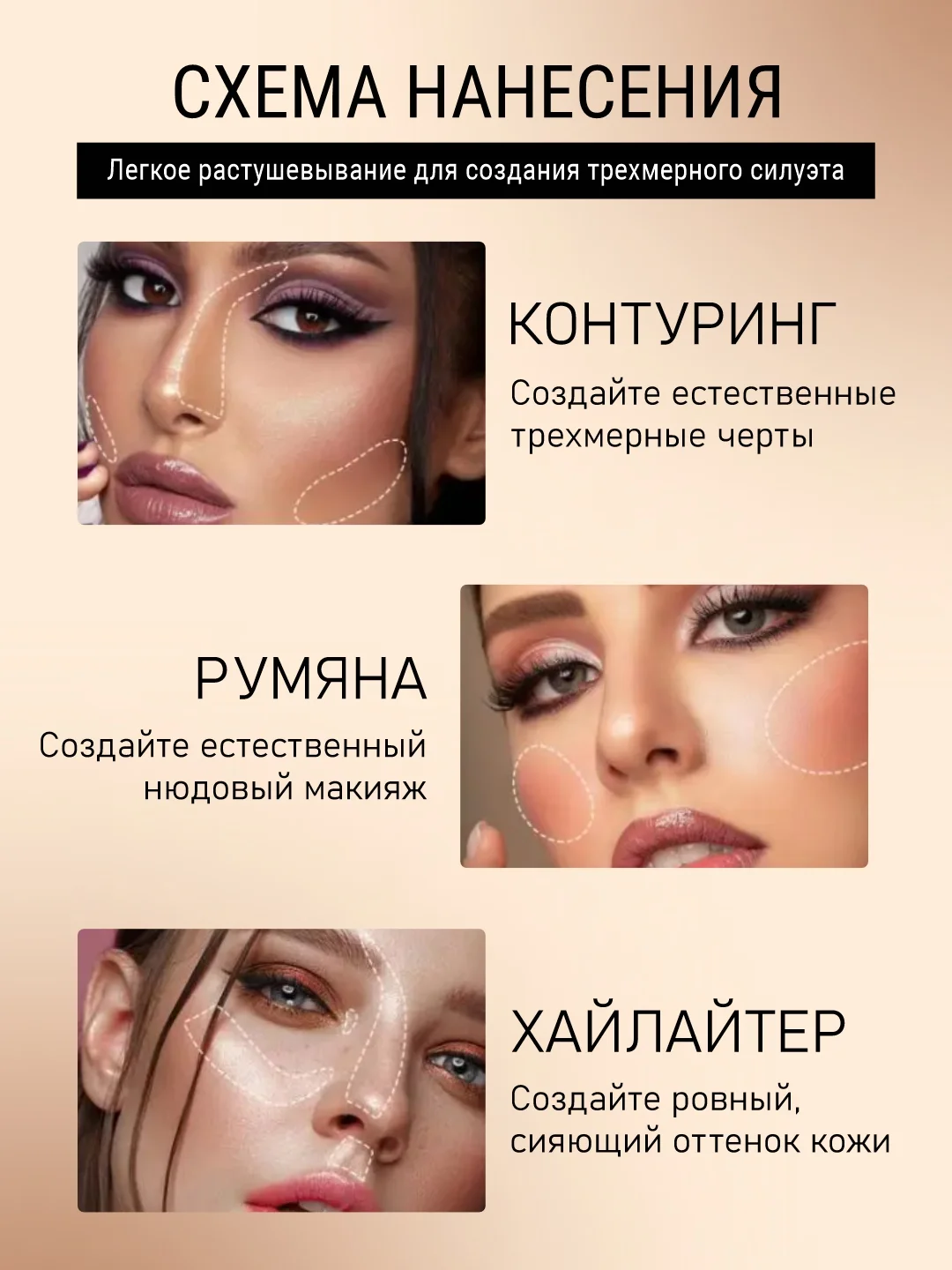 Розовый румяна, контуринг и хайлайтер QiBest для лица, жидкие кремовые румяна, 15 г