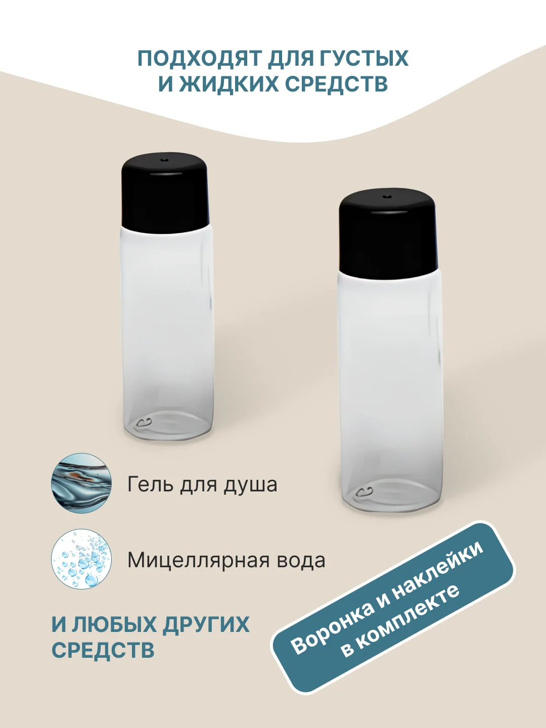 Дорожный набор флаконов для путешествий с косметичкой