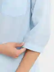 Голубой хлопковые рубашки женские