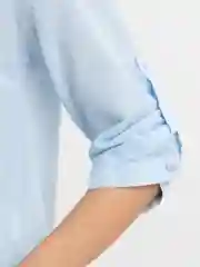 Голубой хлопковые рубашки женские