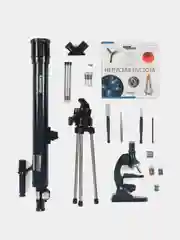 Набор Телескоп и микроскоп  Levenhuk Discovery Scope 2 с книгой для детей  с 6 лет