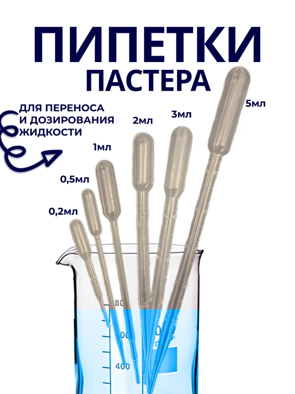 Пипетка Пастера пластиковая для творчества градуированная