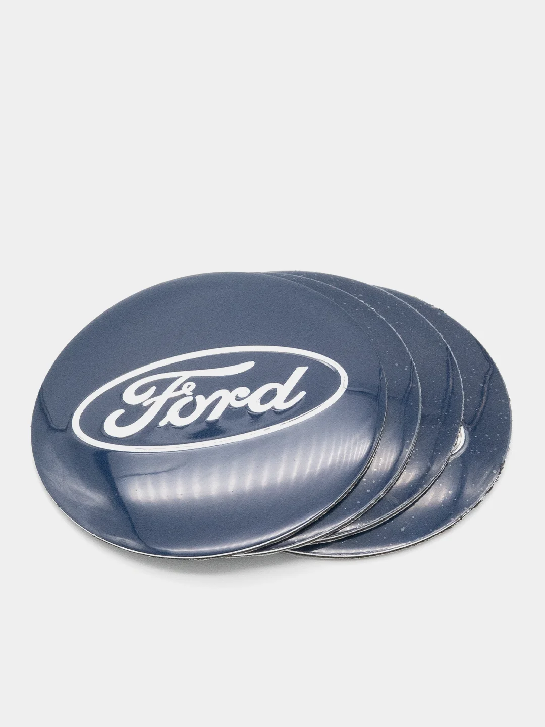 Синий меланж наклейки на диски, колпаки Ford сферические, изогнутые, Форд, 4 штуки