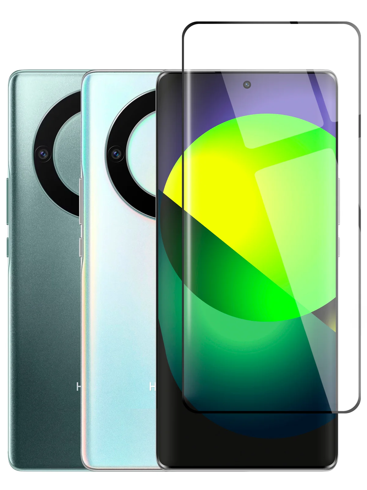 Прозрачный стекло 3D для Honor X9a / Magic5 Lite защитное BROSCORP со шпателем и рамкой закаленное