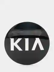 Серый металлик наклейки на диски, колпаки KIA сферическая, изогнутая, 56 мм, 4 штуки