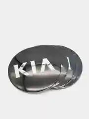 Серый металлик наклейки на диски, колпаки KIA сферическая, изогнутая, 56 мм, 4 штуки