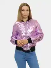 Сиреневый куртка женская короткая демисезонная бомбер для автоледи