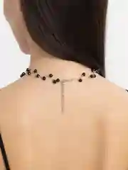 Черный чокер с жемчугом, веточки из жемчуга