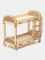 Кроватка для кукол, двухъярусная, 2 этажная 15*7,5см