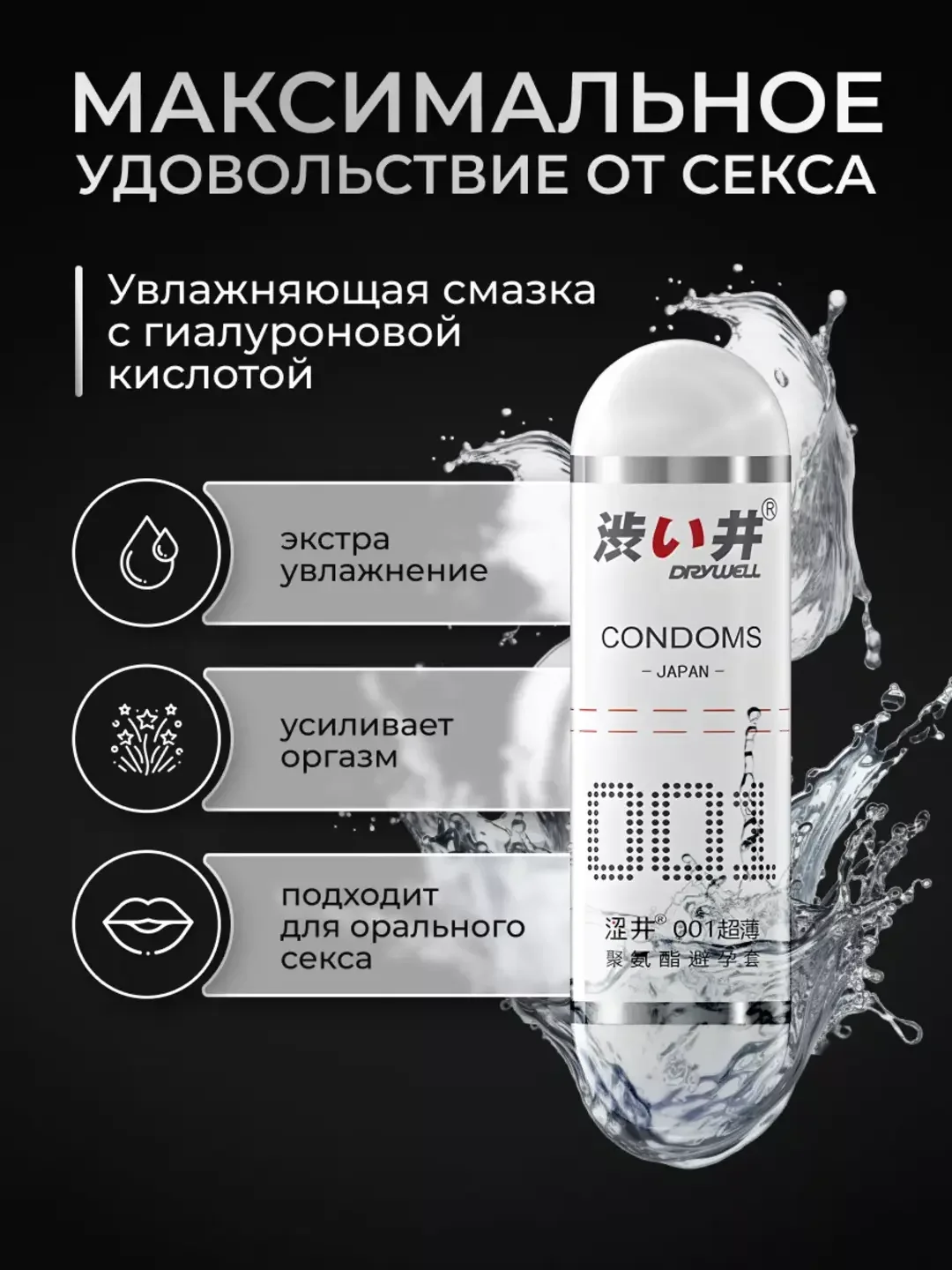 DRYWELL Презервативы полиуретановые, со смазкой, ультратонкие, 7 шт