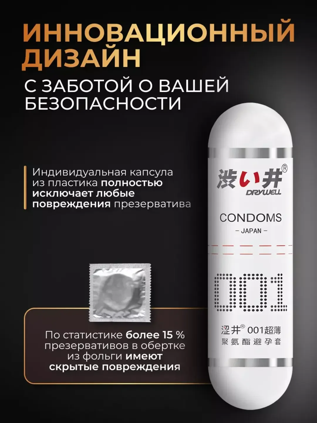 DRYWELL Презервативы полиуретановые, со смазкой, ультратонкие, 7 шт