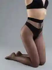 Черный колготки со стрелкой сзади, Giulia Chic 02