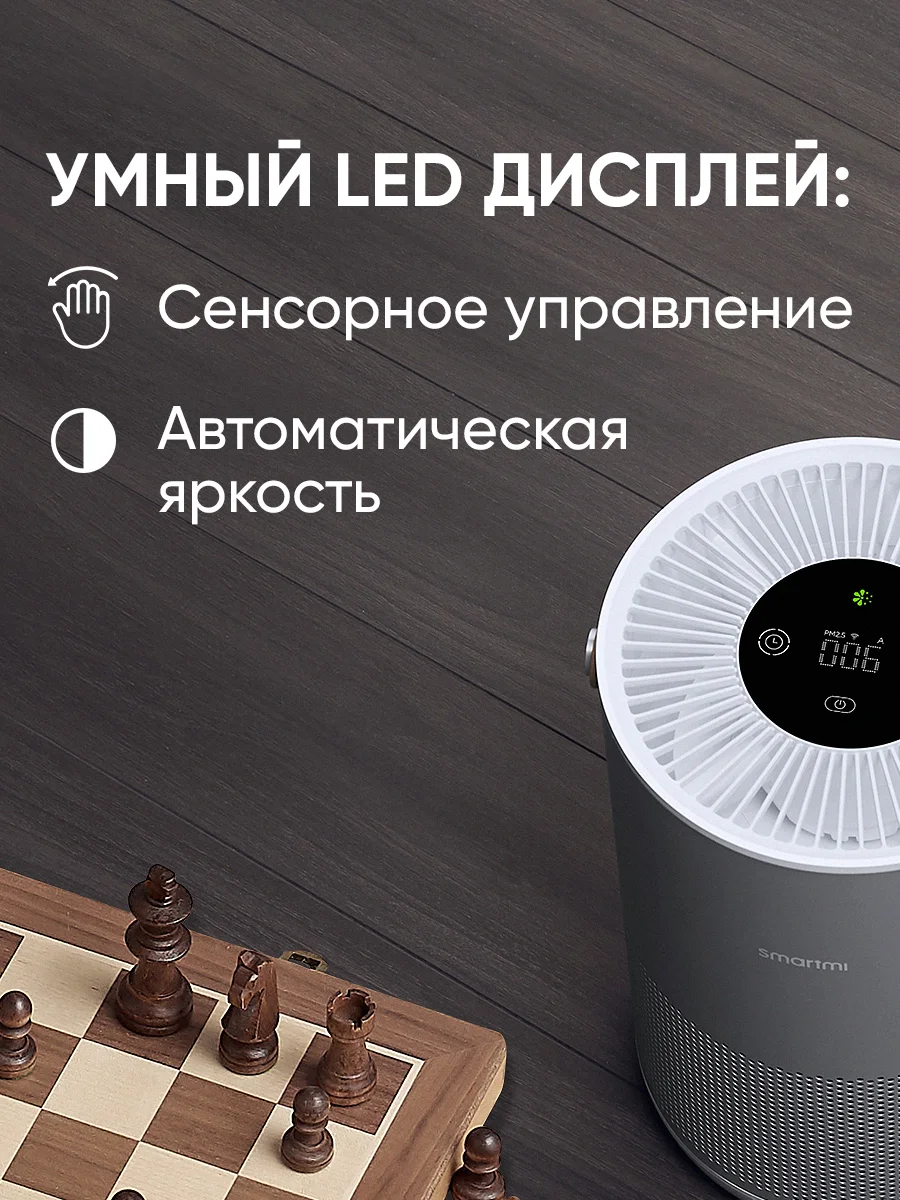 Очиститель воздуха (светло-серый) Smartmi Air Purifier P1 (silver) (ZMKQJHQP12)