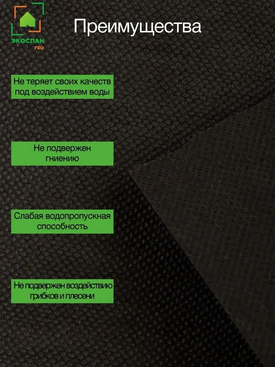 Нетканый геотекстиль Экоспан Гео 100 1,6х10м