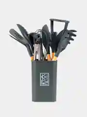 Коричневый набор кухонных принадлежностей, утварь для готовки Knifeld, силиконовый, 12 предметов