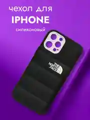 Черный чехол на айфон 11 / бампер для iPhone 11 / силиконовый с принтом North FAce