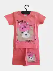 Коралловый комплект летний, футболка и шорты для девочек и мальчиков