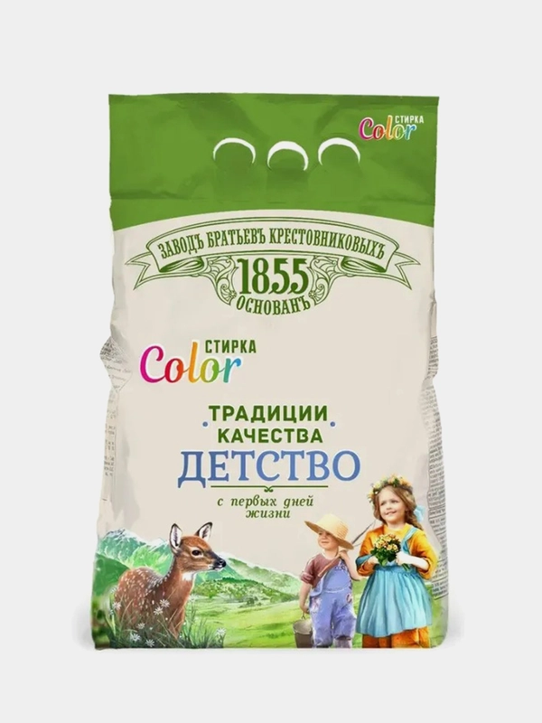 Стиральный порошок Заводъ Братьевъ Крестовниковыхъ, детский, для цветного белья, 2,4кг