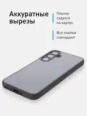 Черный чехол для Samsung Galaxy A55, A35, S23 FE пластиковый ROSCO c силиконом противоударный
