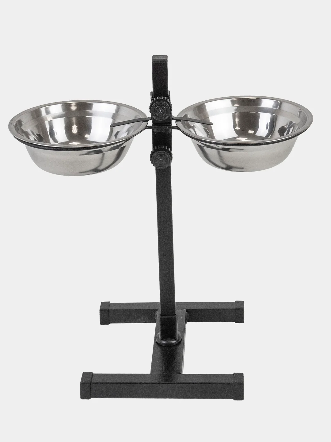 Миска на подставке PetTails, стойка металлическая, регулируемая, двойная, h30 см, 2*0,7 л