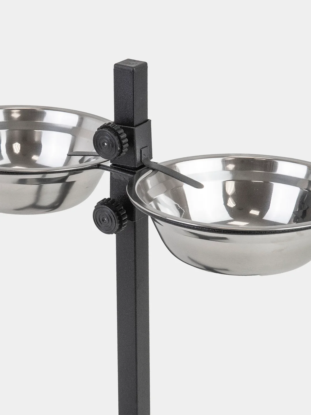 Миска на подставке PetTails, стойка металлическая, регулируемая, двойная, h30 см, 2*0,7 л