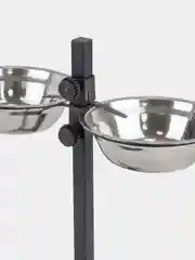Миска на подставке PetTails, стойка металлическая, регулируемая, двойная, h30 см, 2*0,7 л