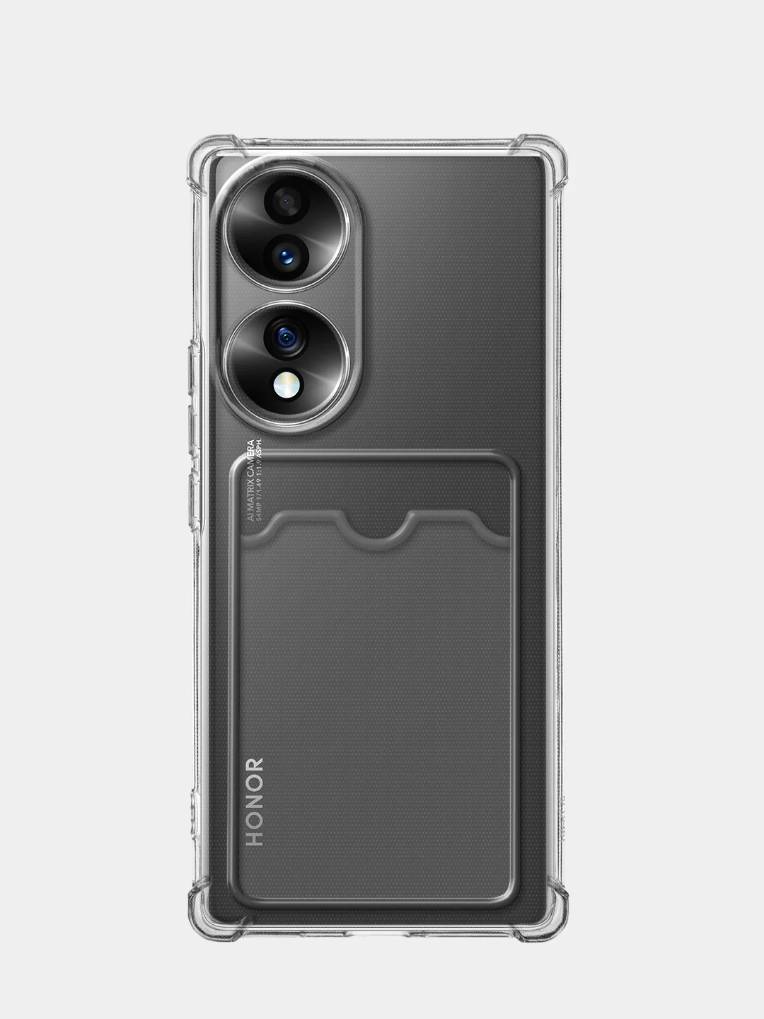 Молочный противоударный чехол для Honor 70 силиконовый BROSCORP прозрачный с усиленными углами