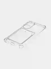 Молочный противоударный чехол для Honor 70 силиконовый BROSCORP прозрачный с усиленными углами