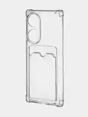 Молочный противоударный чехол для Honor 70 силиконовый BROSCORP прозрачный с усиленными углами