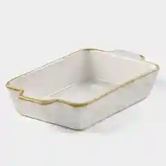Форма для запекания из фарфора Доляна Organic Gold, 700 мл, 23,5 х 13 х 4,5 см, цвет белый