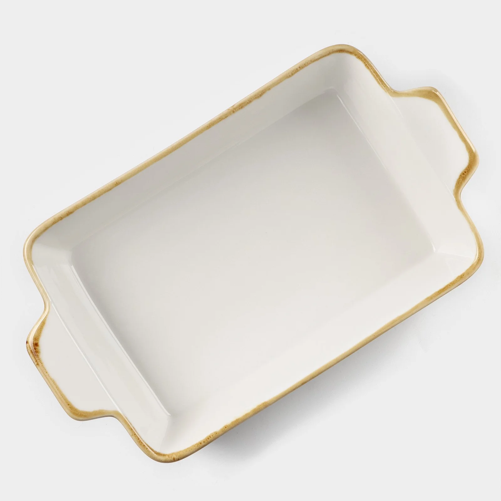 Форма для запекания из фарфора Доляна Organic Gold, 700 мл, 23,5 х 13 х 4,5 см, цвет белый