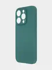 Тёмно-зелёный чехол и стекло для Apple iPhone 15 Pro силиконовый ROSCO матовый тонкий с защитой камер