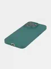 Тёмно-зелёный чехол и стекло для Apple iPhone 15 Pro силиконовый ROSCO матовый тонкий с защитой камер