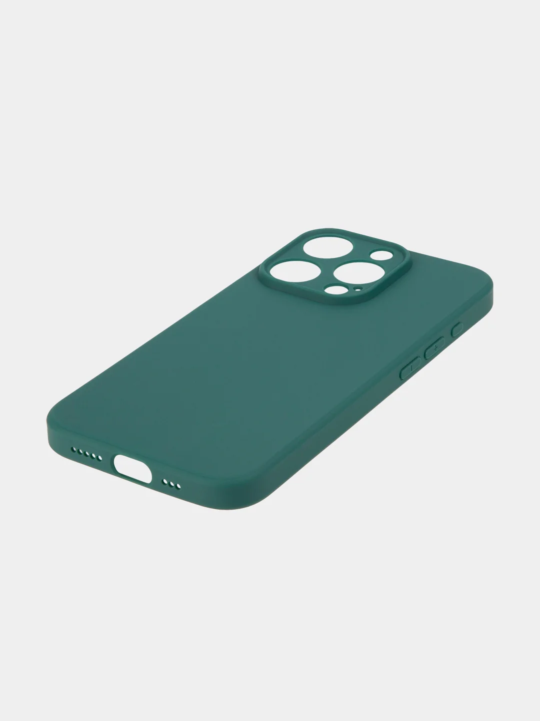 Тёмно-зелёный чехол и стекло для Apple iPhone 15 Pro силиконовый ROSCO матовый тонкий с защитой камер