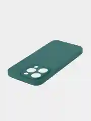 Тёмно-зелёный чехол и стекло для Apple iPhone 15 Pro силиконовый ROSCO матовый тонкий с защитой камер