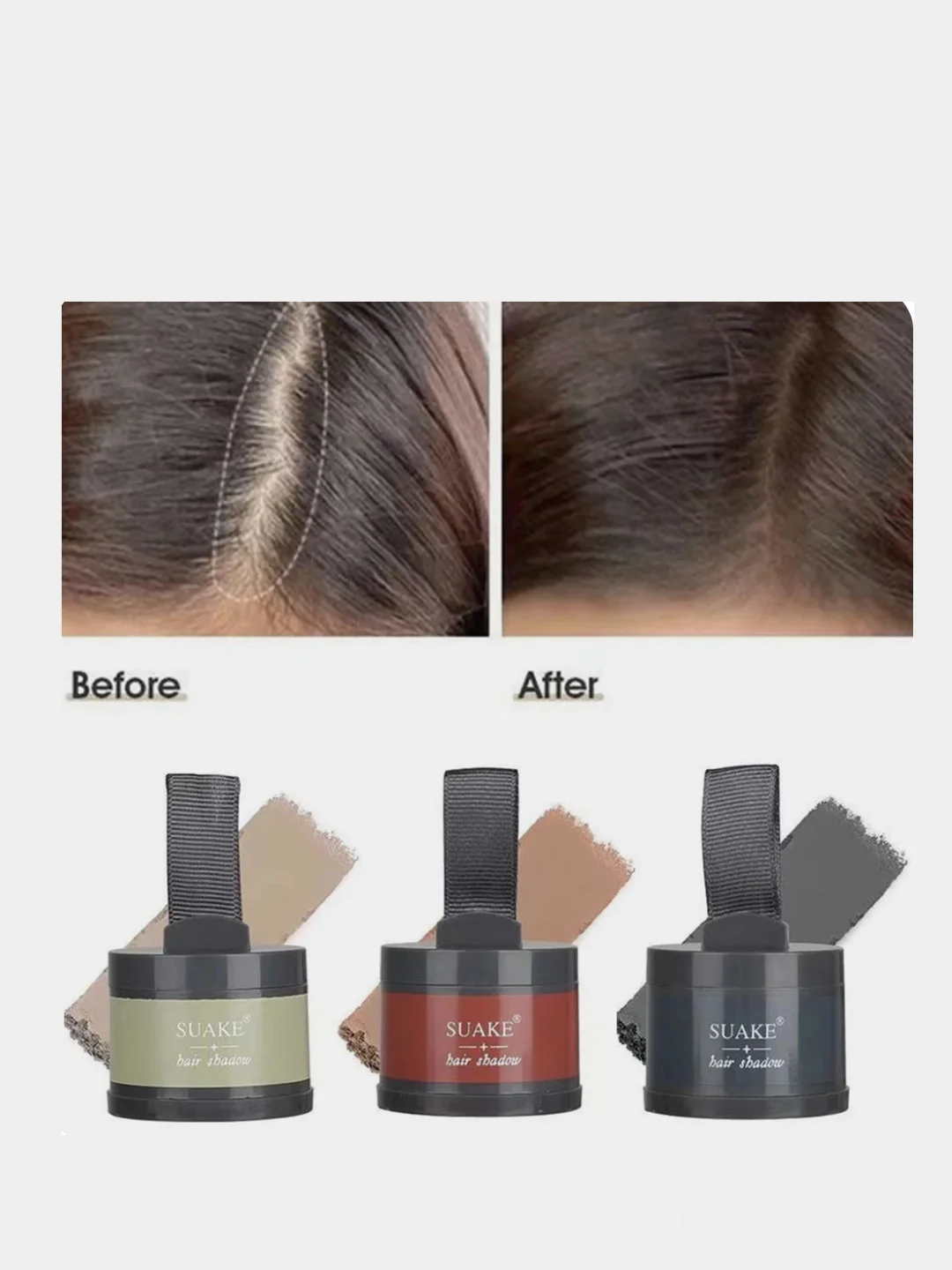 Suake Пудра от седины для волос, бровей и бороды Hair Shadow