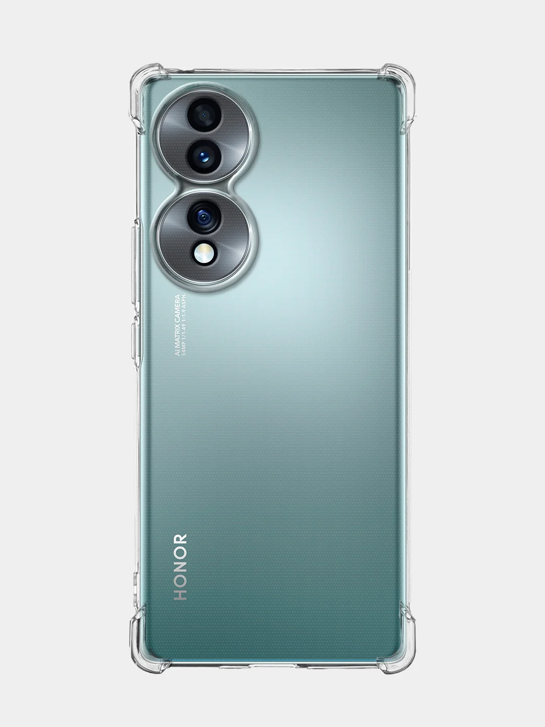 Прозрачный противоударный чехол для Honor 70 силиконовый BROSCORP прозрачный с усиленными углами