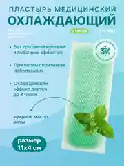 Пластырь охлаждающий с мятой АРМА от температуры и головной боли, 11*4 см , 2 штуки