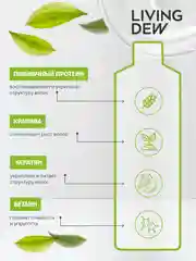 LIVING DEW, Шампунь для сухих и ломких волос, "Роса", комплексное восстановление, 500 мл