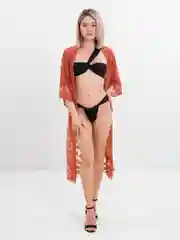 Бордовый пляжная туника